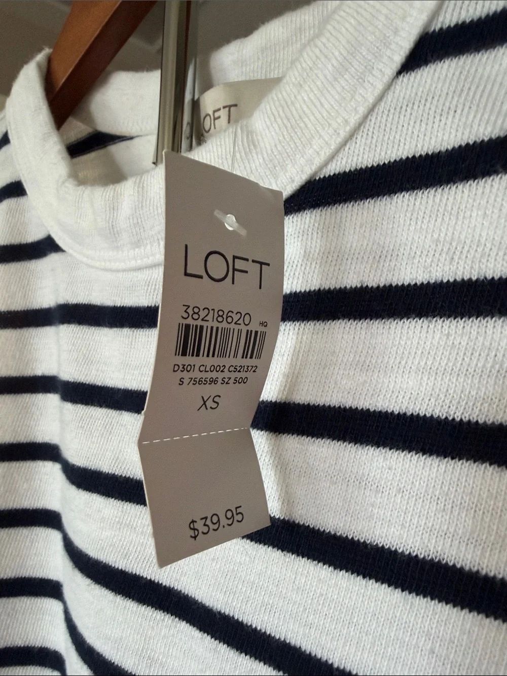 NWT Loft White Blue Striped Tank Top Cotton XS Nautical Sleeveless Classic - Picture 4 of 9